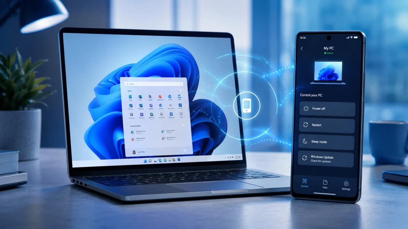 Windows 11-Stänga av en bärbar dator på distans via en Android-smartphone